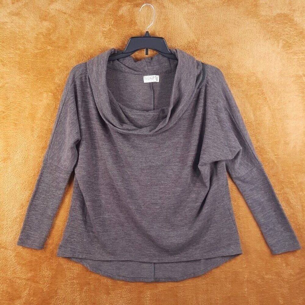 BLOOMS IN THE CITY Womens Sweater Medium Gray Pullover Slouch Drop Shoulder